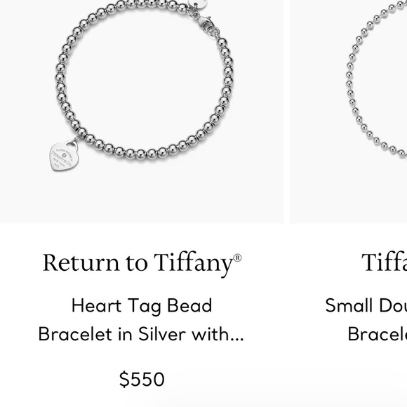 Tiffany & Co. Jewelry - Tiffany & Co. Silver Bead Bracelet with Heart Charm